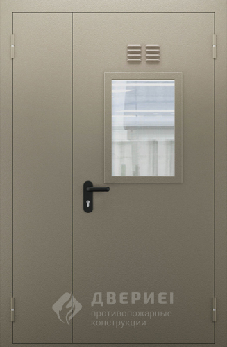 Дверь пожарная стекло + вентиляционная решетка №65