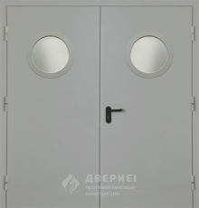 Распашная противопожарная дверь с окном - фото