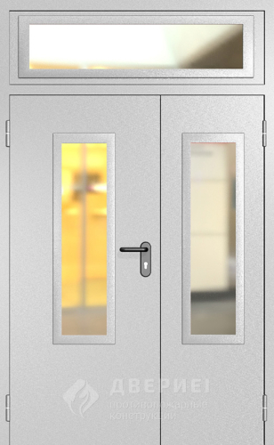 Дверь противопожарная полуторная с верхней вставкой №67