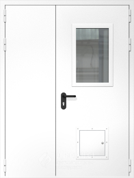 Противопожарная дверь со стыковочным узлом и окном №7 - фото