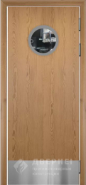 Противопожарная маятниковая дверь с отделкой МДФ №9 - фото